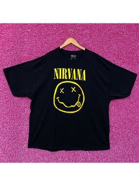 Nirvana Nevermind Tour Smiley Logo Promo Grunge Tee 3X